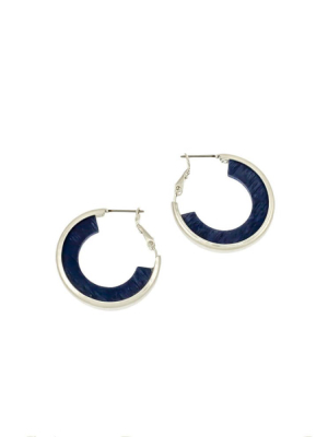 Carol Dauplaise Wood Hoop Earrings