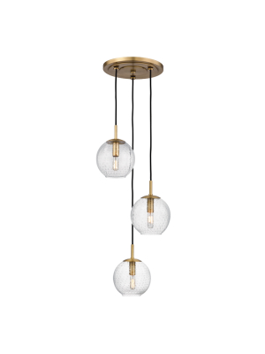 Rousseau 3 Light Pendant With Clear Glass