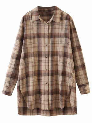 'judy' Plaid Oversized Long Shirt