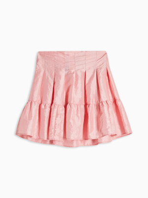 Pale Pink Taffeta Mini Skirt