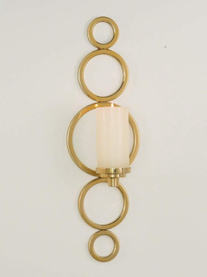 Global Views Progressive Ring Sconce Brass