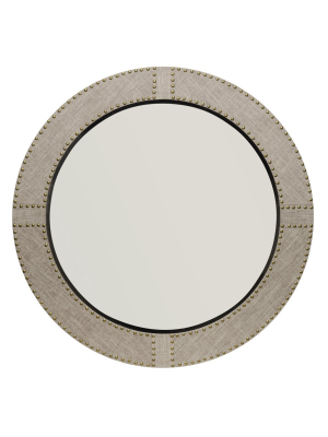 Cait Linen Round Mirror