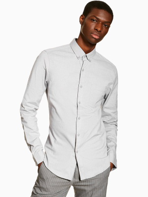 Gray Stretch Skinny Oxford Shirt