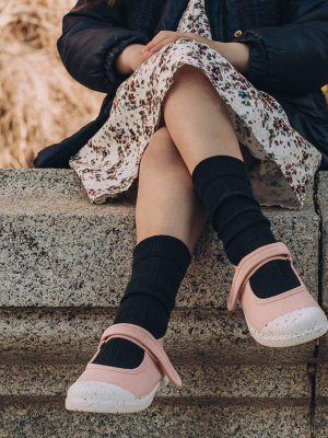 Eco-friendly Canvas Mary Jane Sneakers In Peach