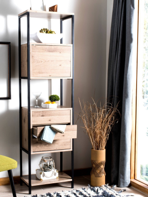 Gabrielle Wood Etagere Oak - Safavieh