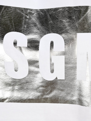 Msgm Metallic Logo-printed T-shirt