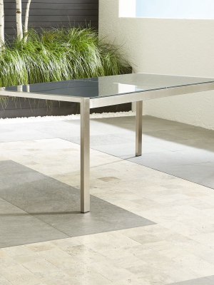 Dune Rectangular Dining Table With Painted Charcoal Glass