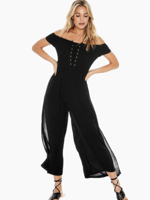 Sao Paulo Off Shoulder Jumpsuit - Black