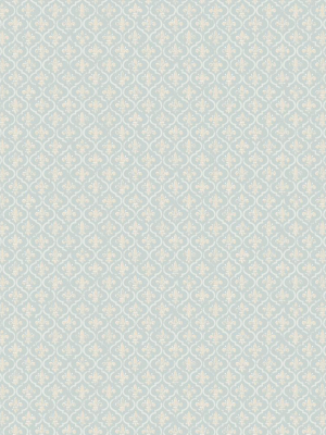 Petite Fleur De Lis Wallpaper In Soft Blue From The Spring Garden Collection By Wallquest