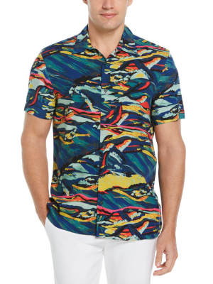 Abstract Landscape Print Shirt