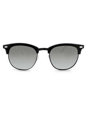 Men's Retro Browline Sunglasses - Goodfellow & Co™ Matte Black