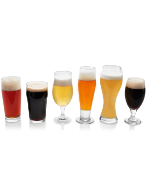 Libbey Craft Brew Assorted Beer Glasses 16oz - Set Of 6