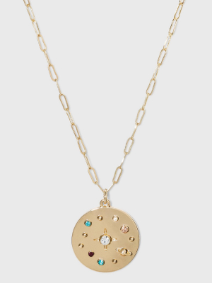 Star Map Pendant Chain Necklace - Gold