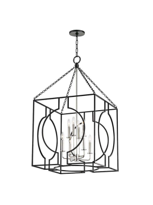 Octavio 8 Light Large Pendant Aged Iron/polished Nickel Combo