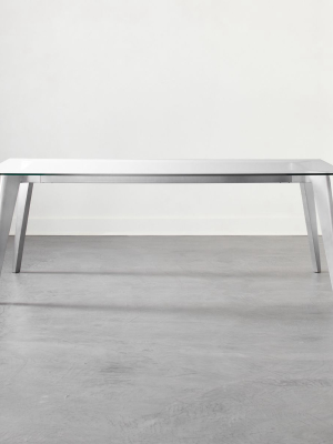 Harper Nickel Dining Table With Glass Top