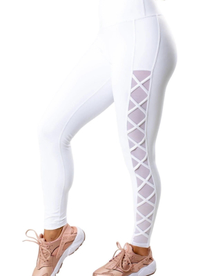 High Waisted Mesh Accent Legging