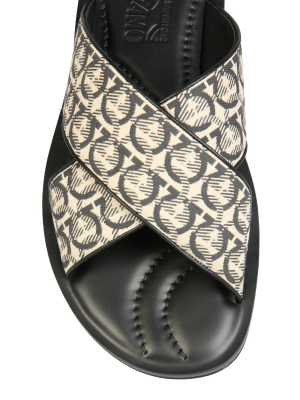 Salvatore Ferragamo Gancini Print Sandals