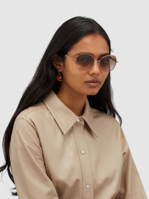 Signature Chain Round Sunglasses