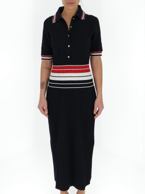 Thom Browne Rwb Stripe Polo Dress