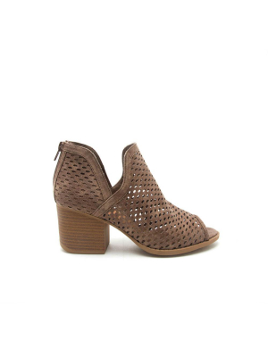 Core-27 Taupe Perforated Ankle Bootie