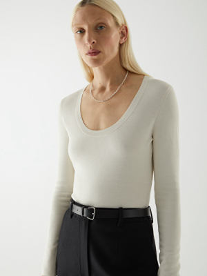 Wool Mix Knitted Long-sleeve Bodysuit