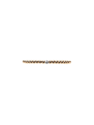 Karen Lazar 3mm Diamond Bead Bracelet In Rose Gold
