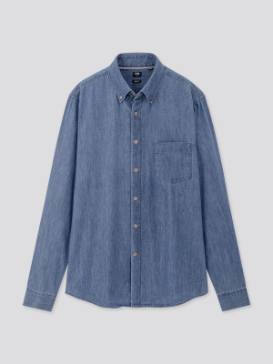 Men Denim Long-sleeve Shirt