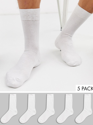 New Look Socks In White 5 Pack