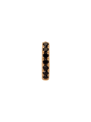 Half Paved Black Diamond Huggie 5mm