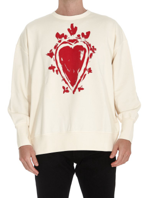 Alexander Mcqueen Heart Printed Sweatshirt