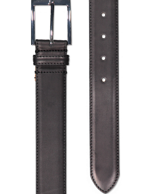 Leather Belt Berry Black