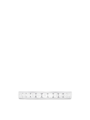 14k White Gold Channel Set Diamond Eternity Band, 1.00 Tcw