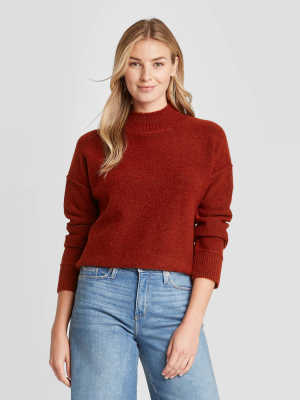 Women's Mock Turtleneck Pullover Sweater - Universal Thread™