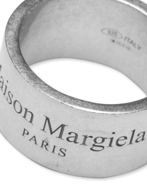 Maison Margiela Text Logo Large Band Ring - Palladio Semi Polished