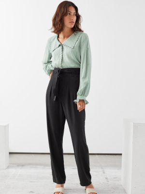 Belted Relaxed Lyocell Trousers