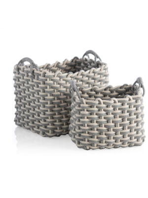 Set Of 2 Grey Dharma Baskets - Gray - Shiraleah