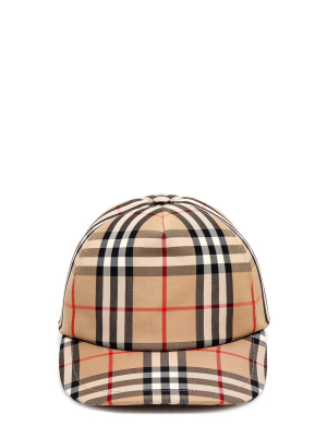 Burberry Logo Appliqué Vintage Check Baseball Cap