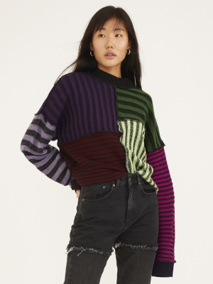 The Ragged Priest Paneled Knit Sweater