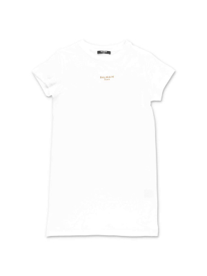 Balmain Kids Logo Printed T-shirt Dress