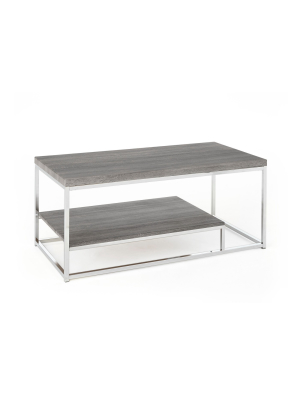 Lucia Cocktail Table With Nickel Gray - Steve Silver