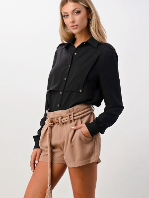 Kaii Military Inspired Oversized Blouse