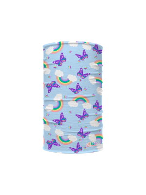 Purple Butterflies & Rainbows Kids Neck Gaiter