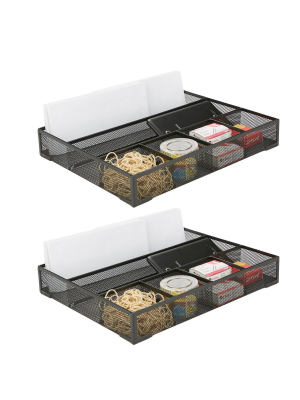 Mind Reader 2pc Mesh Deep Drawer Organizer Black