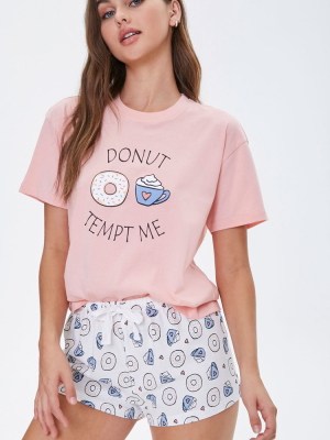 Doughnut Tee & Shorts Pajama Set