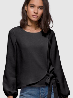 Chelsea Side-tie Textured Blouse - Final Sale