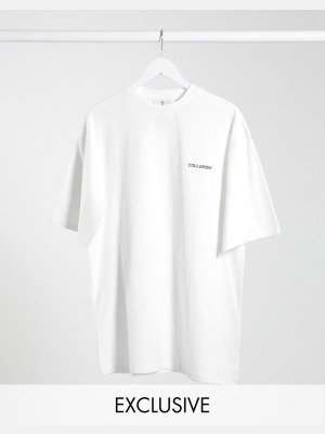 Collusion Unisex Undyed Diy Oversized T-shirt With Logo Print