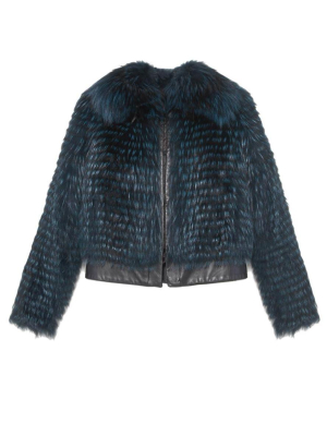 The Skia Feathered Fox Fur & Leather Jacket