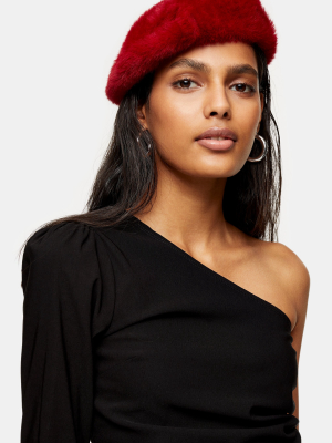 Red Fluffy Beret