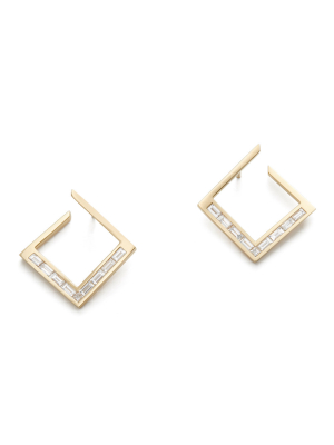 White Light Baguette Diamond Earrings