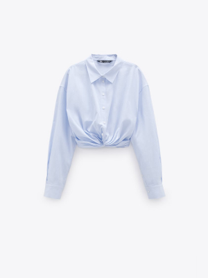 Knotted Poplin Shirt Trf